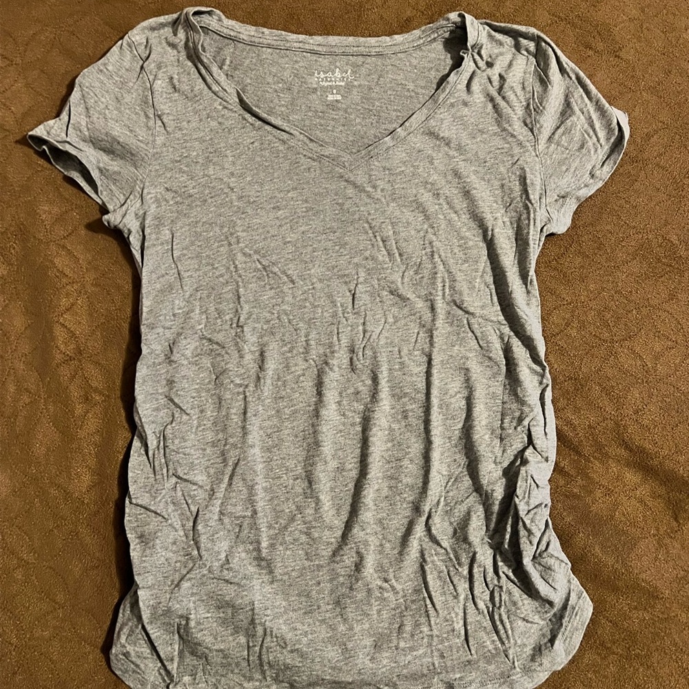 Women's Gray V-Neck Top